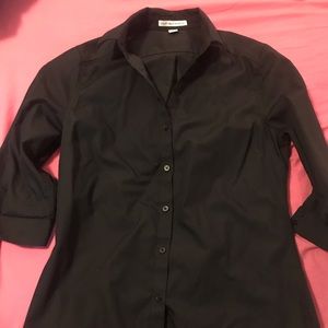 Black quarter sleeve button down